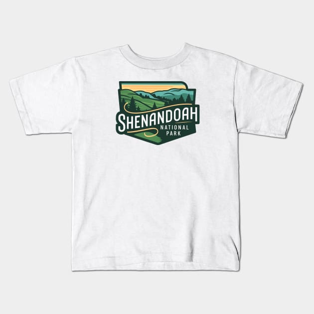 National Park Shenandoah Kids T-Shirt by Perspektiva